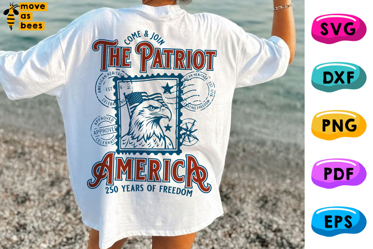 The Patriot Come & Join SVG, PNG, America 250, Postage Stamp