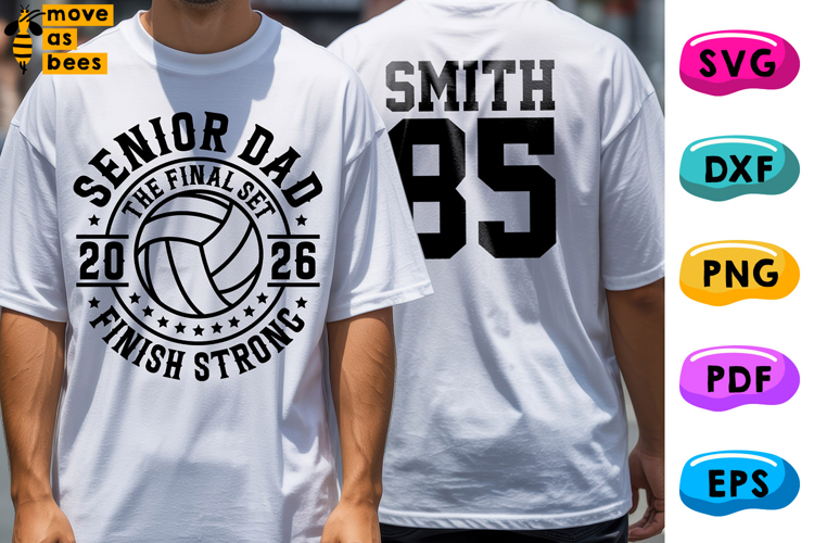 Volleyball Senior Dad Svg, Png, Class Of 2026 Dad Shirt Svg