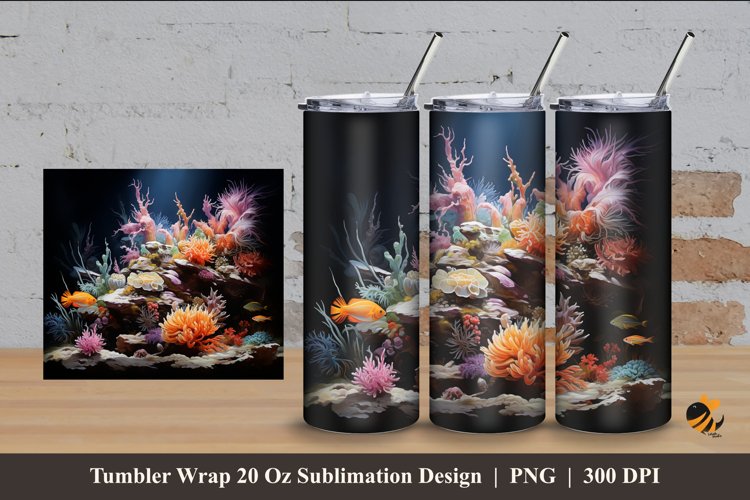 Aquascape Gallery Tumbler Wrap Sublimation Design 4 example image 1