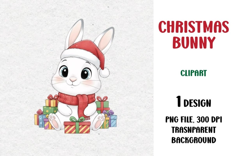 Christmas Bunny, Cute Clipart