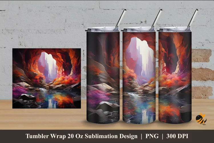 Natural Formation Tumbler Wrap Sublimation Design 4