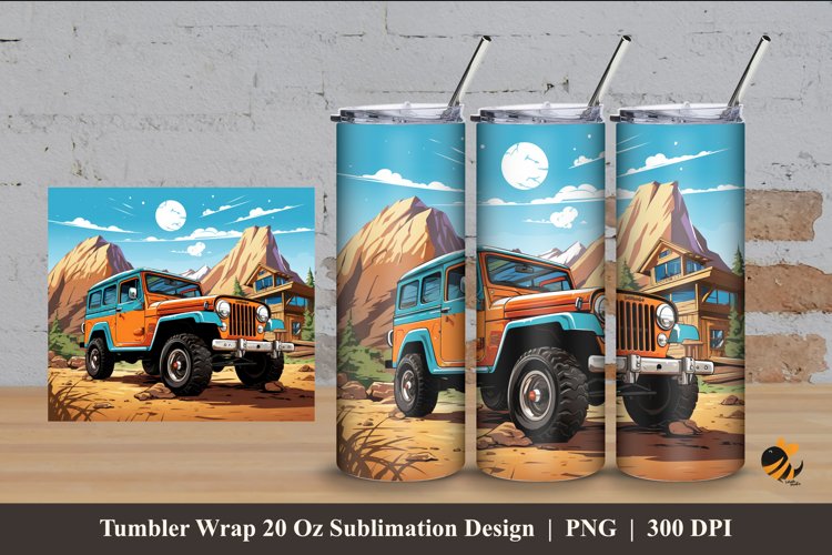 Touring Car Tumbler Wrap Sublimation Design 4
