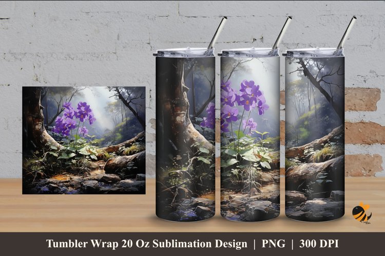 Futuristic Purple Tumbler Wrap Sublimation Design 4 example image 1