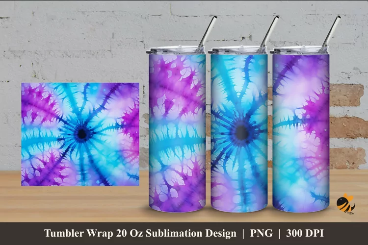 Caribbean Abstract Tumbler Wrap Sublimation Design 4