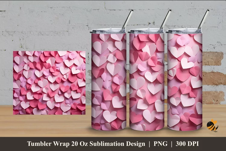 Affection Love Tumbler Wrap Sublimation Design 4