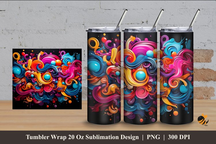 Art Colors Tumbler Wrap Sublimation Design 4