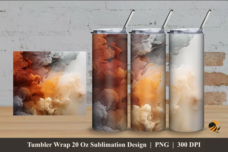 Natural Colors Tumbler Wrap Sublimation Design 4