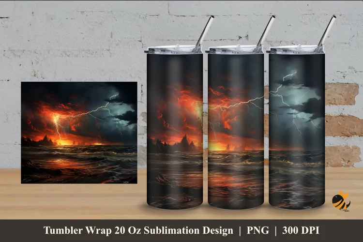 Terrible Rain Tumbler Wrap Sublimation Design 4