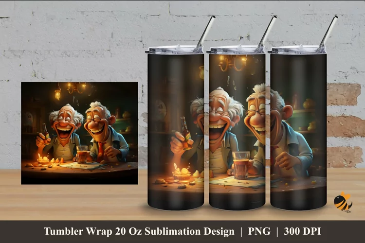 Cute Old Friend Wrap Sublimation Design 4