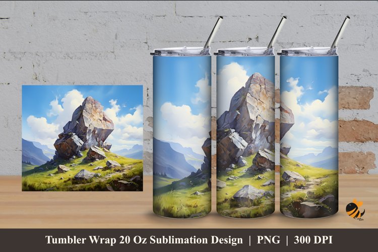 Big Stone Charm Tumbler Wrap Sublimation Design 4 example image 1