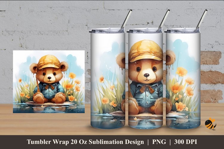 Baby Bear Tumbler Wrap Sublimation Design 4
