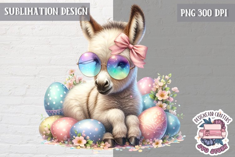 Cute Easter Animal Sublimation Design PNG Spring Eggs Bunny