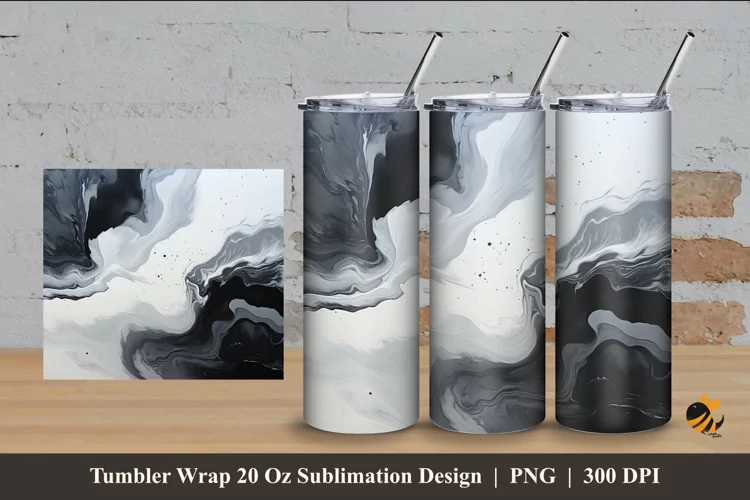 Cool Acrylic Paint Tumbler Wrap Sublimation Design 4