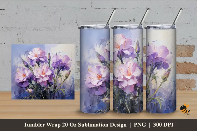 Purple Love Tumbler Wrap Sublimation Design 4