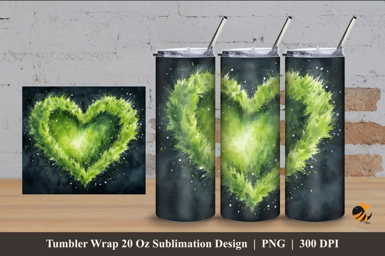 Grass With Love Tumbler Wrap Sublimation Design 4 example image 1