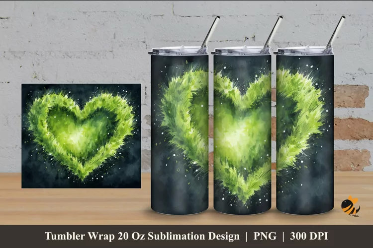 Grass With Love Tumbler Wrap Sublimation Design 4