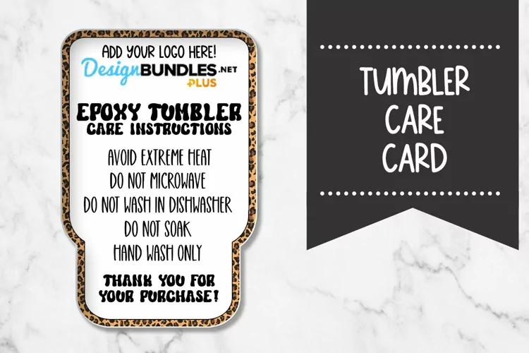 Leopard Print Tumbler Care Card