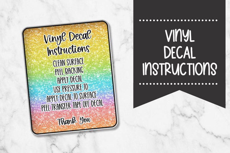Glitter Rainbow | Vinyl Decal Instruction Card example image 1