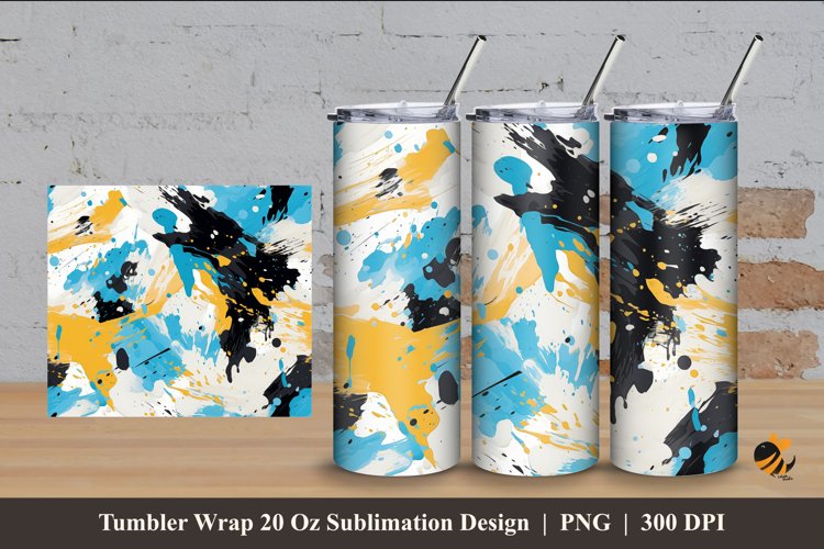 Painting Textile Tumbler Wrap Sublimation Design 4 example image 1