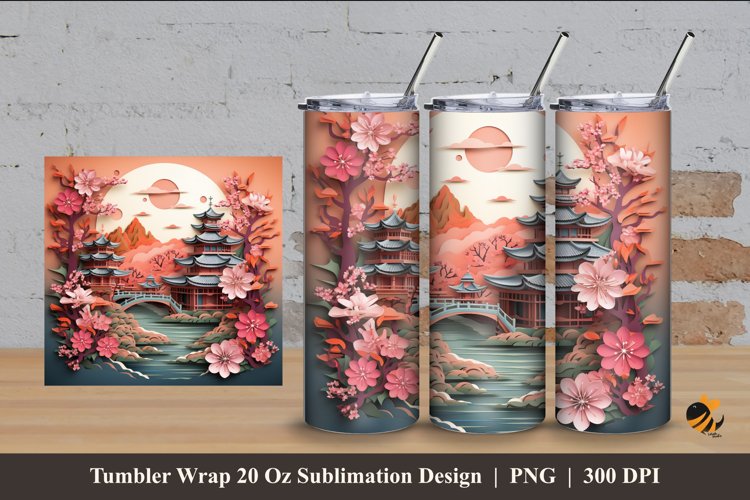 Beauty Minka House Tumbler Wrap Sublimation Design 4