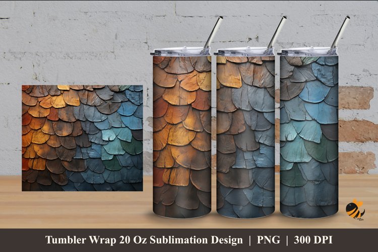 Bali Texture Tumbler Wrap Sublimation Design 4 example image 1