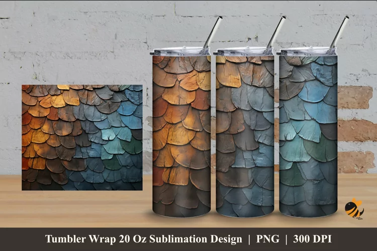 Bali Texture Tumbler Wrap Sublimation Design 4