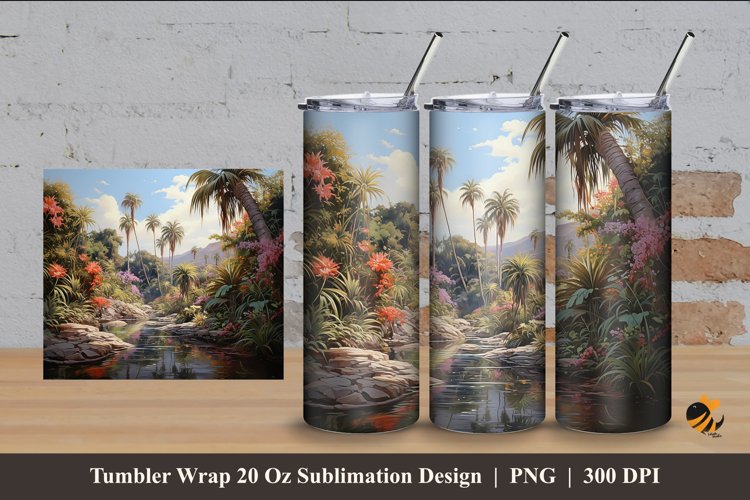 River Park Tumbler Wrap Sublimation Design 4