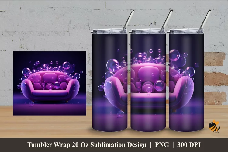 Bubble Sofa Tumbler Wrap Sublimation Design 4