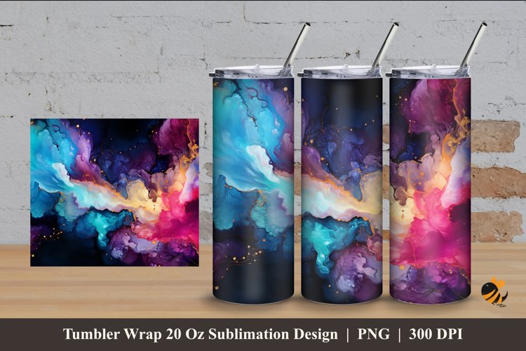 Cosmic Mix Color Tumbler Wrap Sublimation Design 4