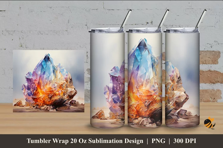Diamond Stone Tumbler Wrap Sublimation Design 4