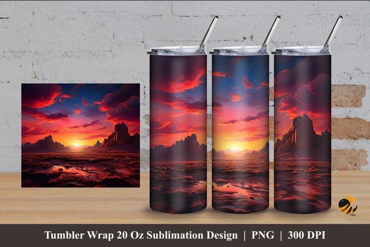 Charming Desert Tumbler Wrap Sublimation Design 4