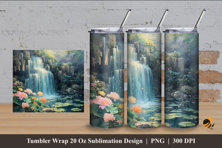 Water Clarity Tumbler Wrap Sublimation Design 4