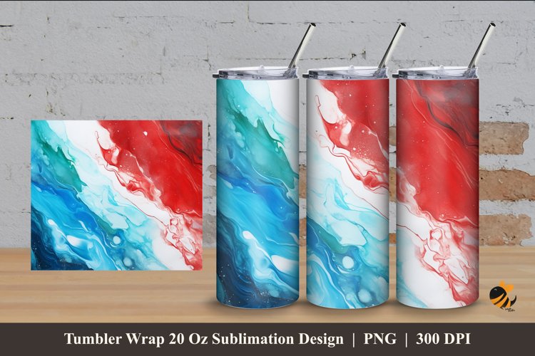 Painting Color Blend Tumbler Wrap Sublimation Design 4
