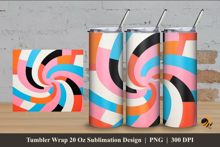 Beautiful Geometric Tumbler Wrap Sublimation Design 4
