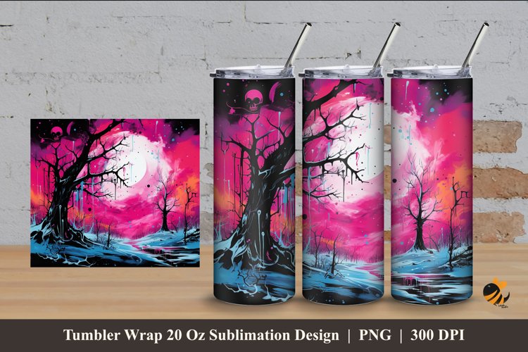 Exotic Winter Tumbler Wrap Sublimation Design 4 example image 1