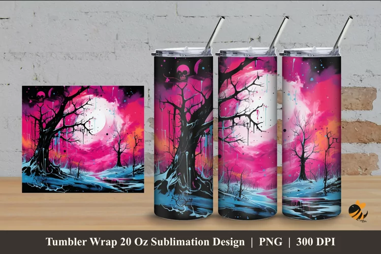 Exotic Winter Tumbler Wrap Sublimation Design 4