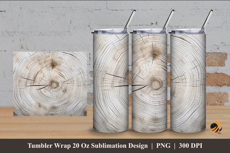 Wood Fiber Tumbler Wrap Sublimation Design 4 example image 1