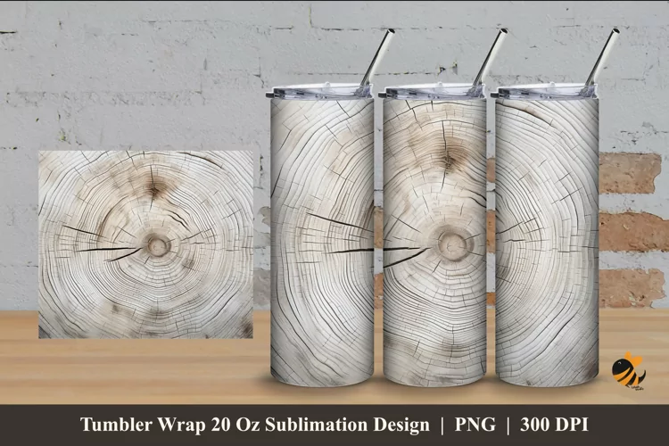 Wood Fiber Tumbler Wrap Sublimation Design 4