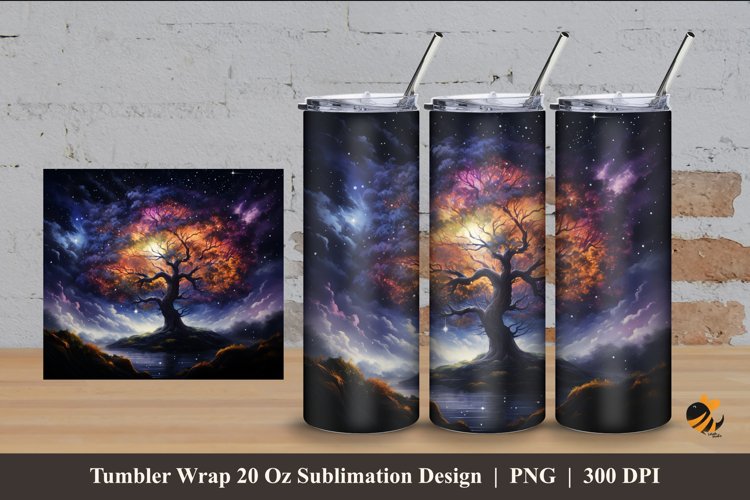 Dream Tree Tumbler Wrap Sublimation Design 4 example image 1