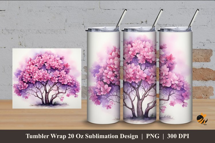 Bougainvillea Abstract Tumbler Wrap Sublimation Design 4