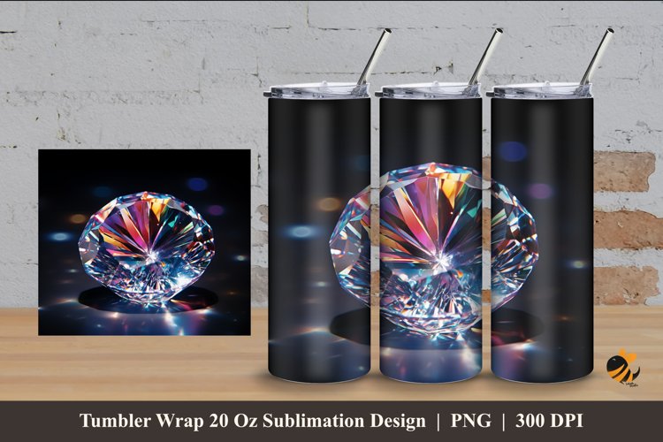 Luxury Diamond Tumbler Wrap Sublimation Design 4 example image 1