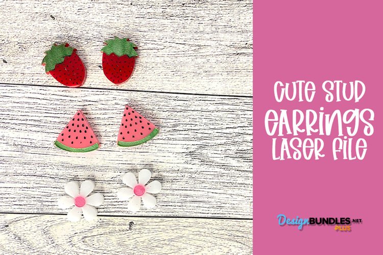 Cute Stud Earrings | Laser File