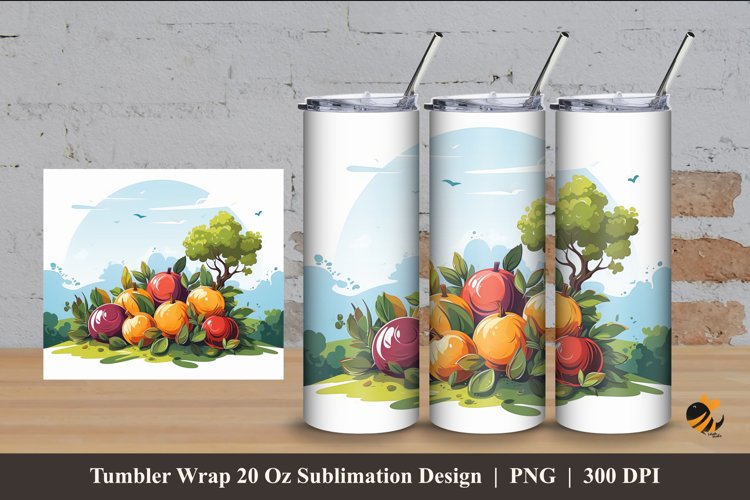 Tomato Vegetables Tumbler Wrap Sublimation Design 4