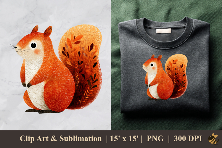 Cute Squirrel DTF Sublimation Clipart Design 4