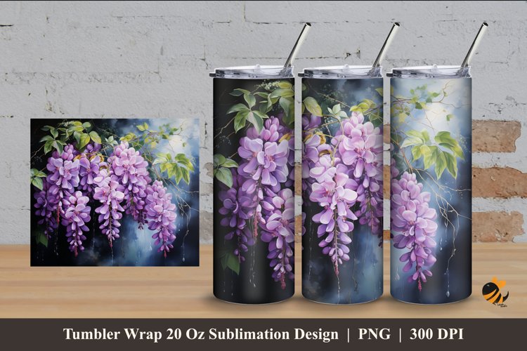 Garden Feel Tumbler Wrap Sublimation Design 4 example image 1