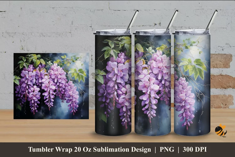 Garden Feel Tumbler Wrap Sublimation Design 4