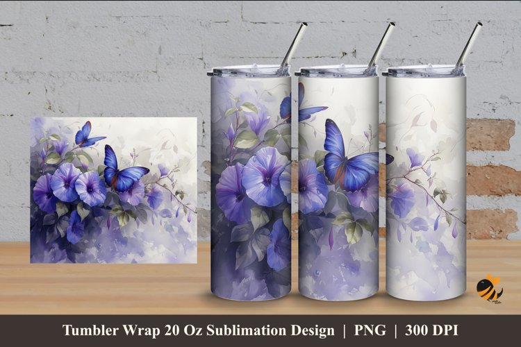 Magic Butterfly Tumbler Wrap Sublimation Design 4
