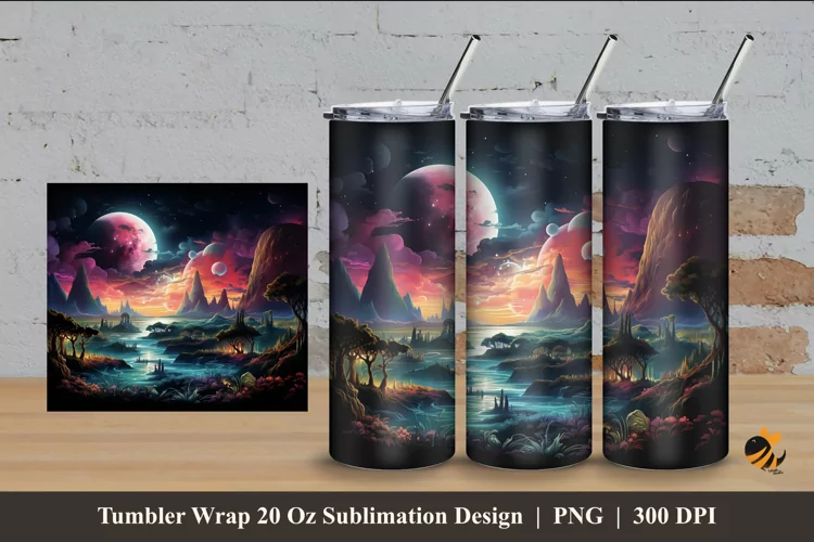 Fantasy Island Tumbler Wrap Sublimation Design 4
