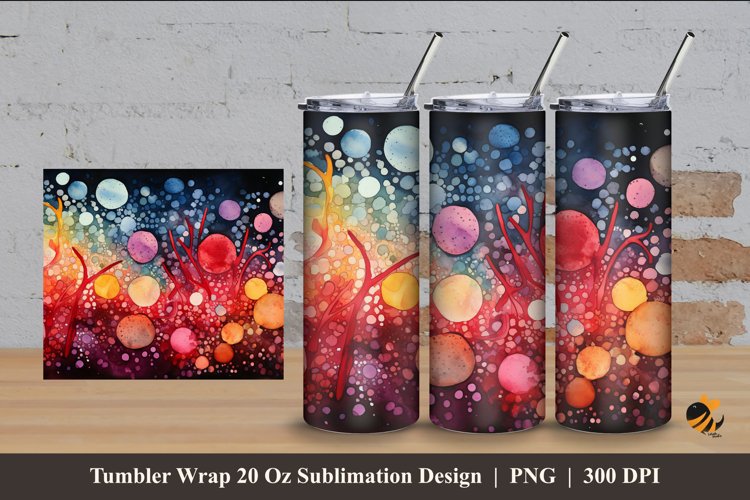 Multicolor Microorganisms Tumbler Wrap Sublimation Design 4 example image 1