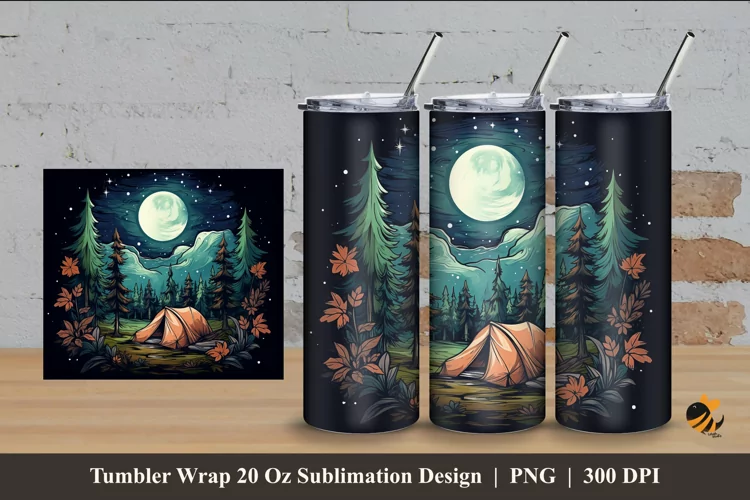 Evening Serenade Tumbler Wrap Sublimation Design 4